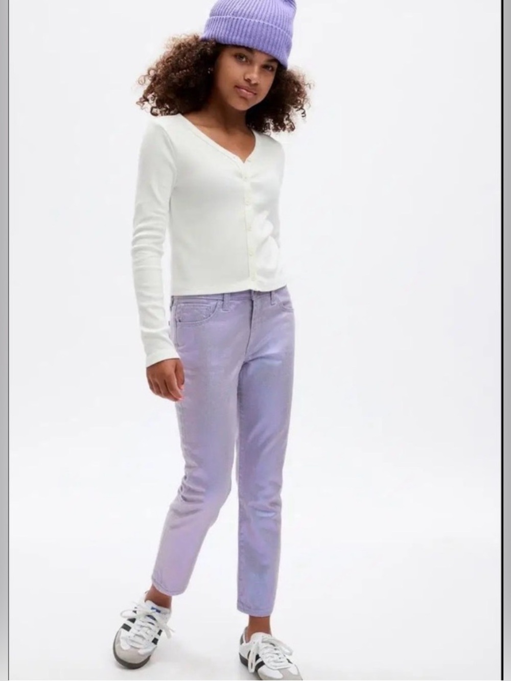 GAP Purple Metallic Iridescent Lavender Kids Casual Pants 12 Slim